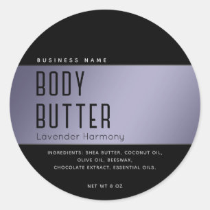 Simple modern luxury typography black classic rou classic round sticker