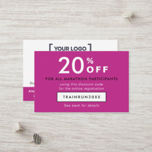 Simple Modern Magenta Discount Coupon Logo QR 
