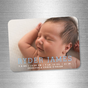 Simple Modern Magnet Photo   Birth Announcement