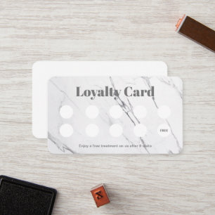 Simple Modern Marble Make up artist Loyalty Card