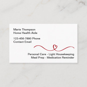 Simple Modern Medical Home Health Aide Business Card