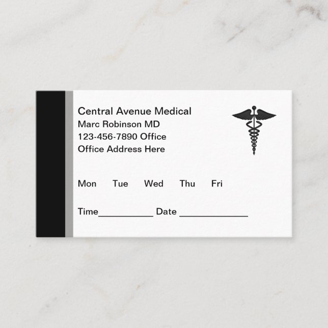 Simple Modern Medical Office Appointment Cards (Front)