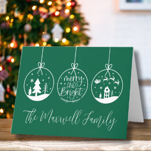 Simple Modern Merry And Bright Christmas Holiday Card