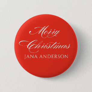 Simple Modern Merry Christmas Custom 6 Cm Round Badge