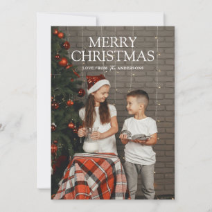Simple Modern Merry Christmas Full Photo Card