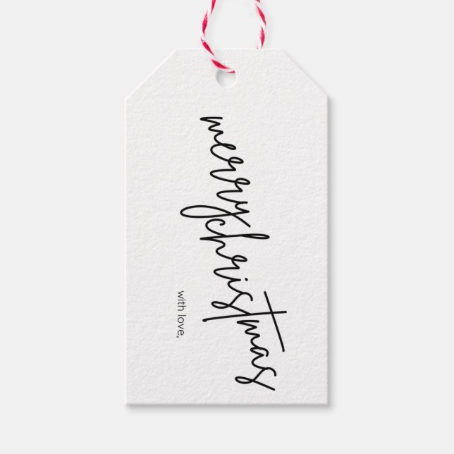 Simple Modern Merry Christmas Gift Tag (Front)