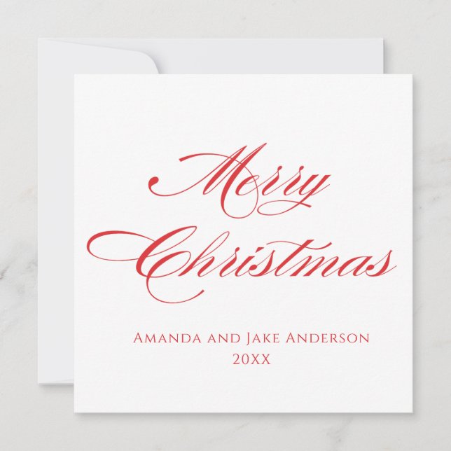 Simple Modern Merry Christmas  Holiday Card (Front)