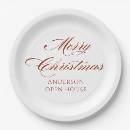 Simple Modern Merry Christmas Paper Plate