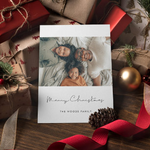 Simple modern Merry Christmas photo Holiday Card