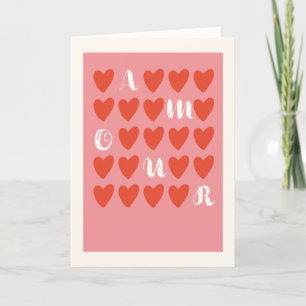 Simple Modern Minimal Amour Valentine's day Card