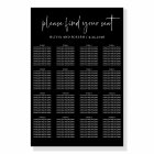 Simple Modern Minimal Black Wedding Seating Chart