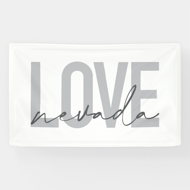 Simple, modern, minimal, cool design Love Nevada Banner (Horizontal)
