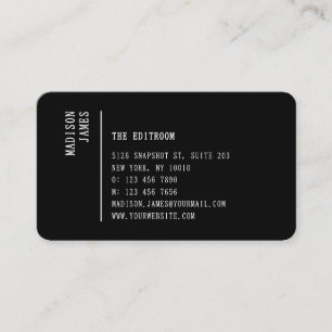 Simple Modern Minimal Dark Black QR Code Business Card