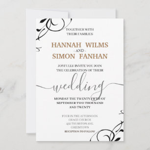 Simple Modern & Minimal Elegant Wedding Invitation