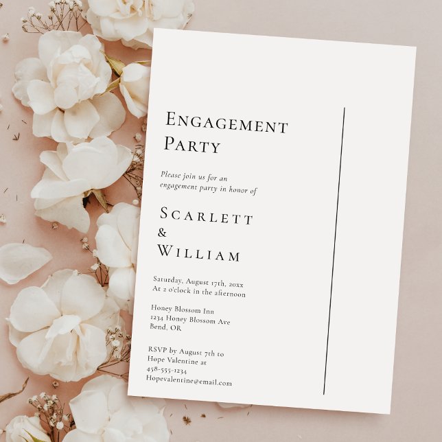 Simple Modern Minimal Engagement Party Invitation (Creator Uploaded)