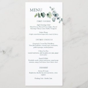 Simple Modern Minimal Eucalyptus Branch Menu