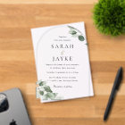 Simple Modern Minimal Green Leaf Wedding
