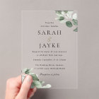 Simple Modern Minimal Green Leaf Wedding