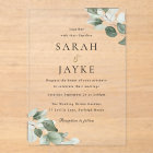 Simple Modern Minimal Green Leaf Wedding