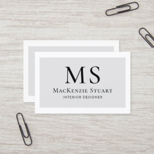 Simple Modern Minimal Monogram Elegant Business Card