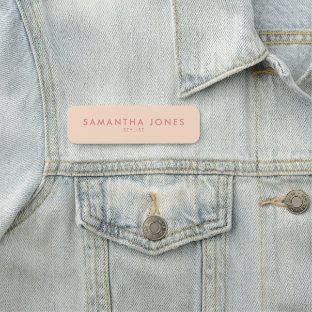 Simple Modern Minimal Pastel Blush Name Tag (In Situ)