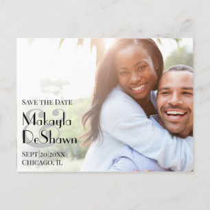 Simple Modern Minimal Photo Save the Date Wedding Postcard