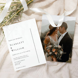 Simple Modern Minimal Photo Wedding Invitation