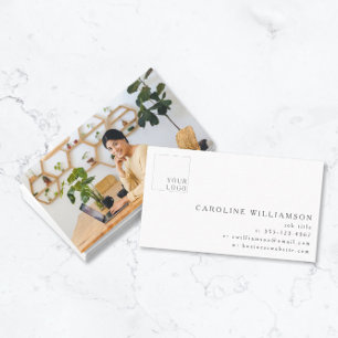 Simple Modern Minimal Professional Logo Photo Business Card