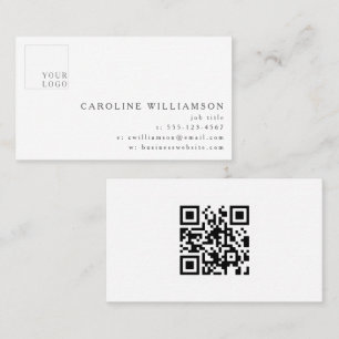 Simple Modern Minimal Professional Logo QR Code Business Card