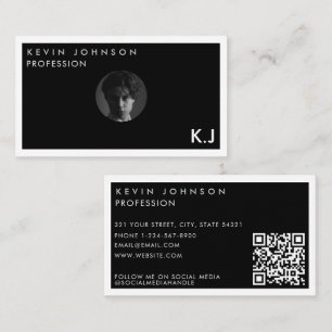 Simple Modern Minimal Professional Photo QR code Business Card
