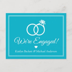 Simple Modern Minimal Ring Engagement Announcement Postcard