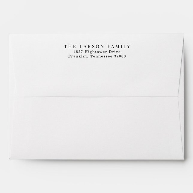 Simple Modern Minimal Save the Date Return Address Envelope (Back (Top Flap))