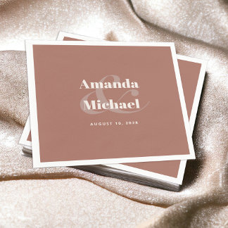 Simple Modern Minimal Terracotta Wedding Napkin