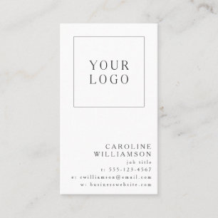 Simple Modern Minimal Vertical Logo QR Code Business Card