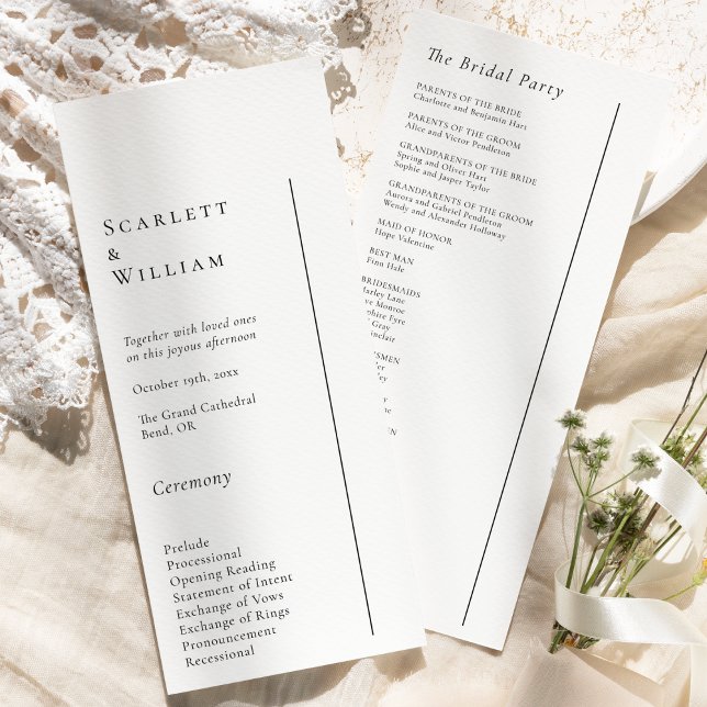 Simple Modern Minimal Wedding Flat Program Programme (Creator Uploaded)