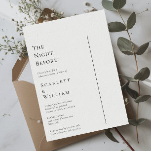 Simple Modern Minimal Wedding The Night Before Invitation