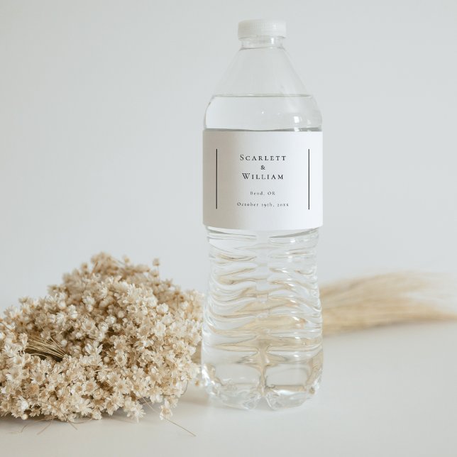 Simple Modern Minimal Wedding Water Bottle Label (Creator Uploaded)
