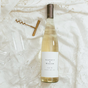 Simple Modern Minimal Wedding Wine Label