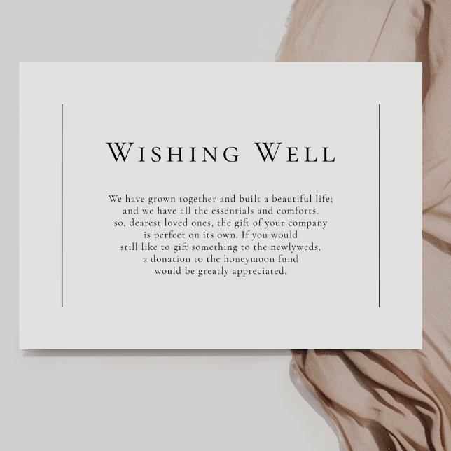 Simple Modern Minimal Wedding Wishing Well Enclosure Card (Creator Uploaded)