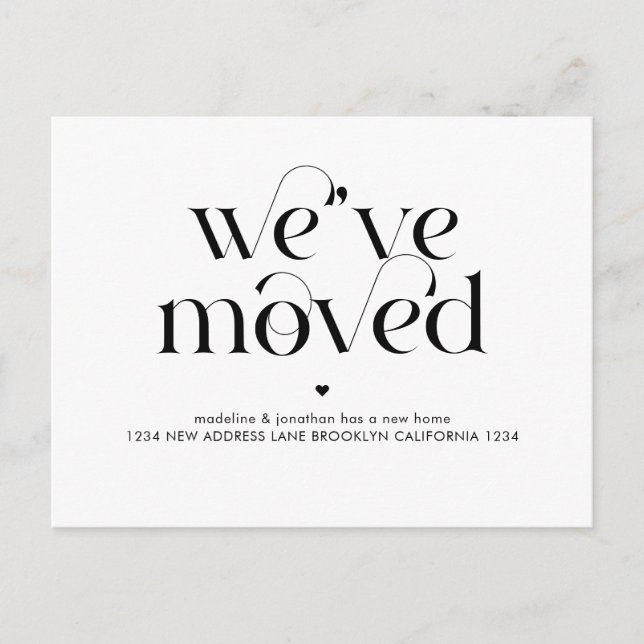 Simple Modern Minimal We've Moved Moving Announcement Postcard (Front)