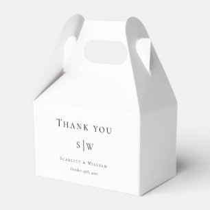 Simple Modern Minimal White Wedding Gable Favour Box