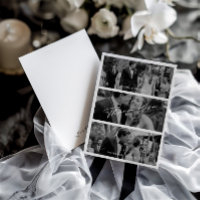 Simple Modern Minimalist 3 Photo Wedding Thank Yo