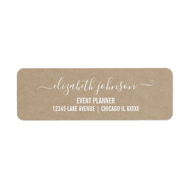 Simple Modern & Minimalist Address Label | Kraft (Front)