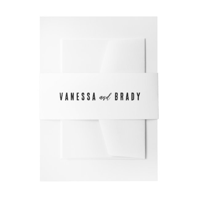 Simple Modern Minimalist Belly Band Invitation Belly Band (Front Example)