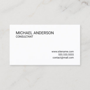 Simple Modern Minimalist Black and White Business Card