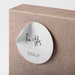 Simple modern minimalist black and white wedding classic round sticker<br><div class="desc">Simple elegant minimal handwriting script couple bride and groom black names white wedding envelope seal or gift wrap sticker.</div>