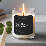 Simple Modern Minimalist Black Candle Label<br><div class="desc">Simple Modern Minimalist Black Candle Label. Personalise all text for a custom candle label sticker for your small business.</div>
