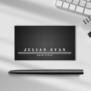 Simple Modern Minimalist Black Metal  Business Card