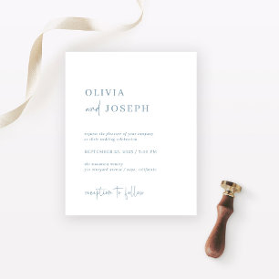 Simple Modern Minimalist Budget Wedding Invitation