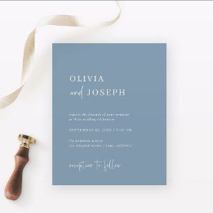 Simple Modern Minimalist Budget Wedding Invitation